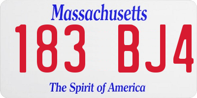 MA license plate 183BJ4