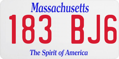 MA license plate 183BJ6