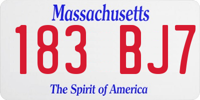MA license plate 183BJ7