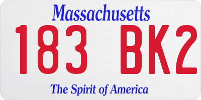 MA license plate 183BK2