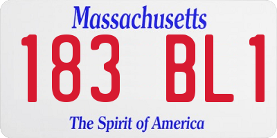 MA license plate 183BL1