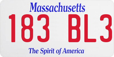 MA license plate 183BL3