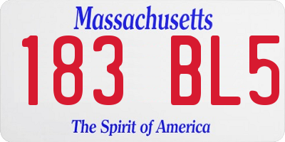 MA license plate 183BL5