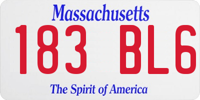 MA license plate 183BL6