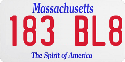 MA license plate 183BL8