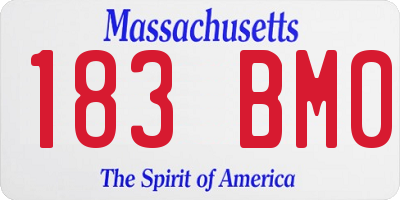 MA license plate 183BM0