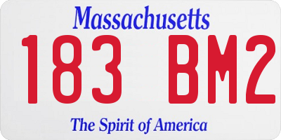 MA license plate 183BM2