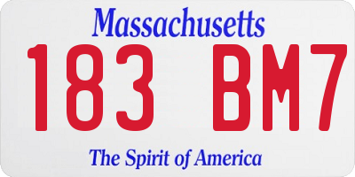 MA license plate 183BM7