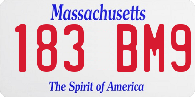 MA license plate 183BM9