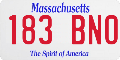 MA license plate 183BN0