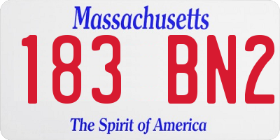 MA license plate 183BN2