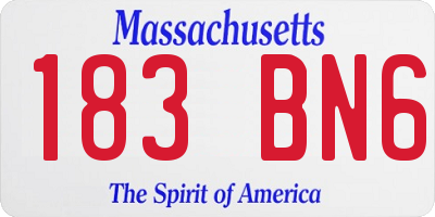 MA license plate 183BN6