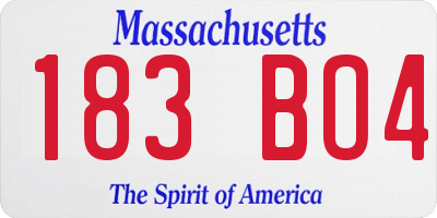 MA license plate 183BO4
