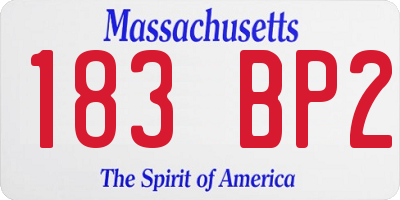 MA license plate 183BP2