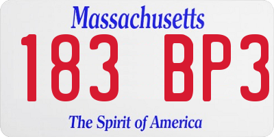 MA license plate 183BP3