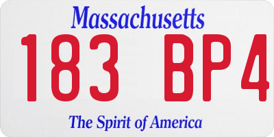 MA license plate 183BP4