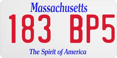 MA license plate 183BP5