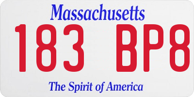 MA license plate 183BP8