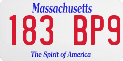 MA license plate 183BP9