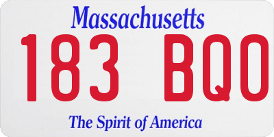 MA license plate 183BQ0
