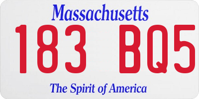 MA license plate 183BQ5