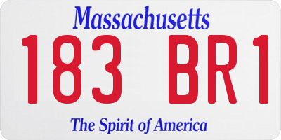 MA license plate 183BR1