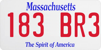 MA license plate 183BR3