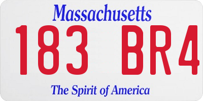 MA license plate 183BR4