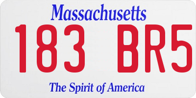 MA license plate 183BR5