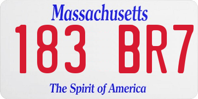 MA license plate 183BR7