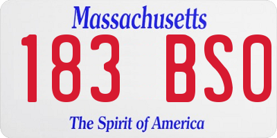 MA license plate 183BS0