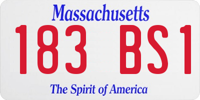 MA license plate 183BS1