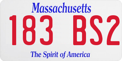 MA license plate 183BS2