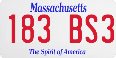 MA license plate 183BS3