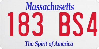MA license plate 183BS4