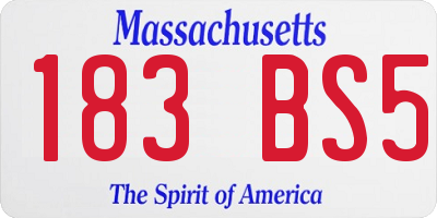 MA license plate 183BS5