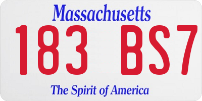 MA license plate 183BS7