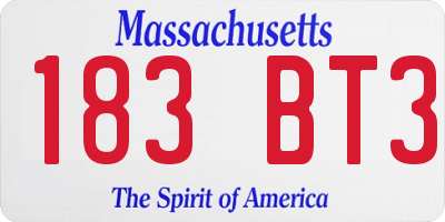 MA license plate 183BT3