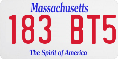 MA license plate 183BT5