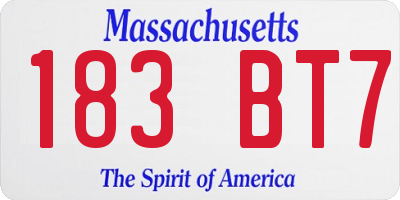 MA license plate 183BT7