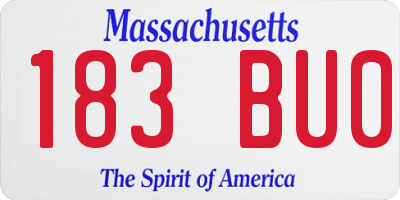 MA license plate 183BU0
