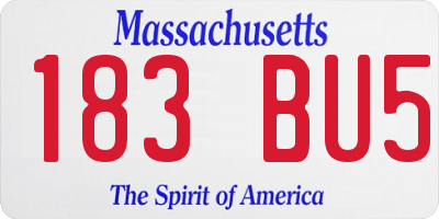 MA license plate 183BU5