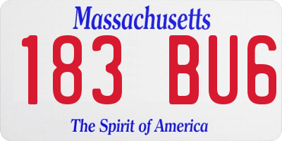 MA license plate 183BU6