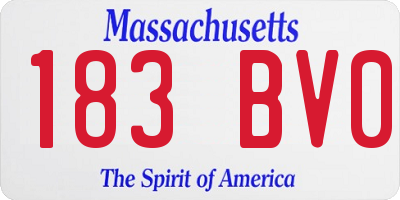 MA license plate 183BV0