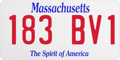 MA license plate 183BV1