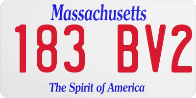 MA license plate 183BV2