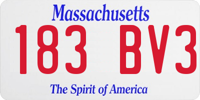 MA license plate 183BV3