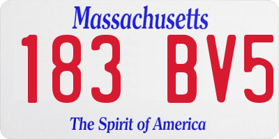 MA license plate 183BV5
