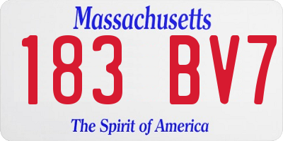 MA license plate 183BV7