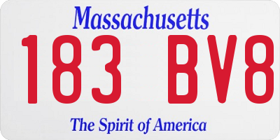 MA license plate 183BV8